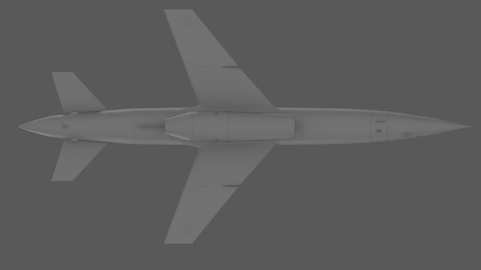 BQM-167A orange military jet flying in sky 3D model_15