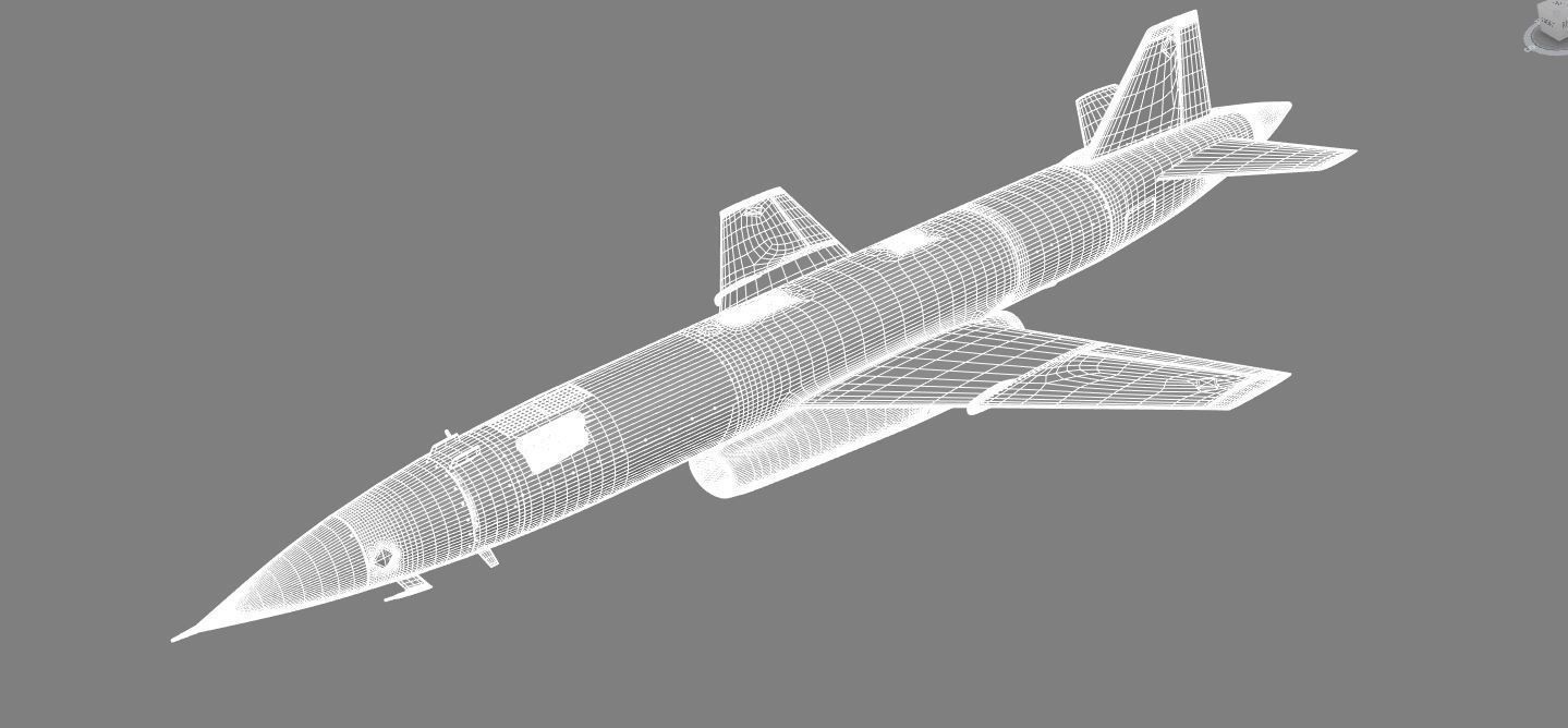 BQM-167A orange military jet flying in sky 3D model_17