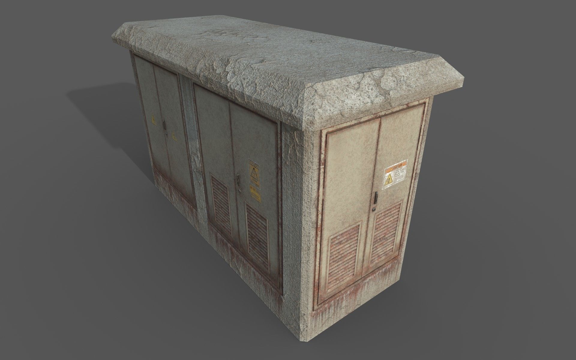 Old Transformer  Box Low-poly PBR Game Ready 3D Model Low-poly 3D model_11