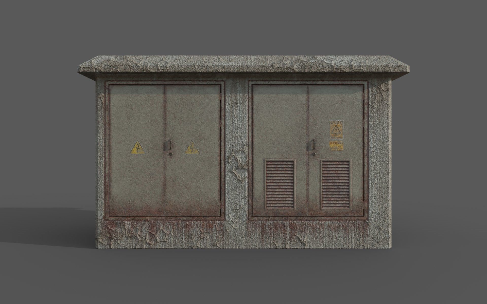 Old Transformer  Box Low-poly PBR Game Ready 3D Model Low-poly 3D model_1