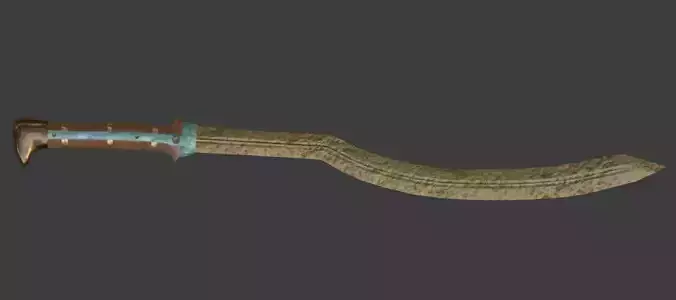 Khopesh sword with wooden handle Free 3D model