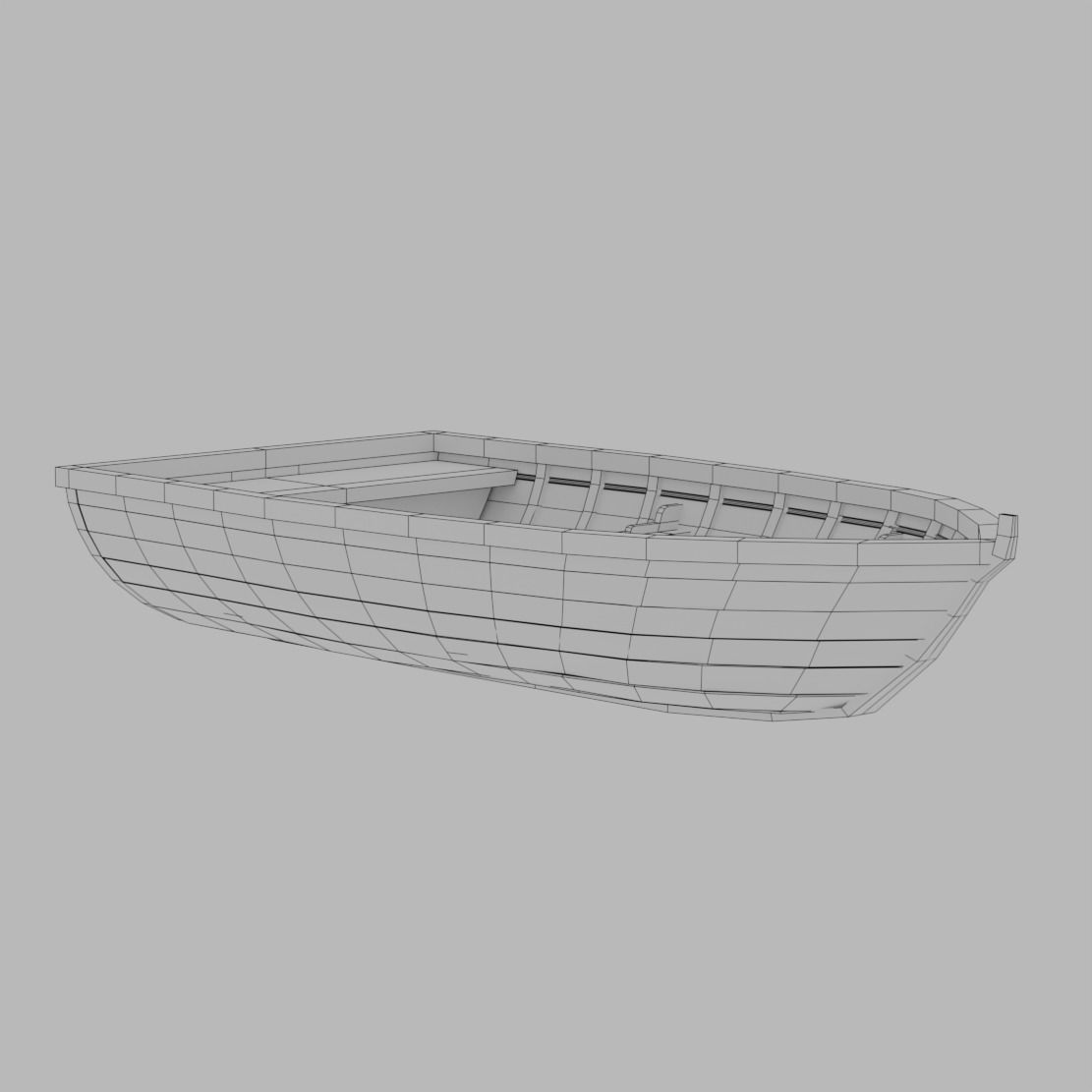 Old Boat Low-poly 3D model_10