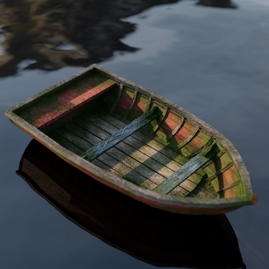 Old Boat Low-poly 3D model_1