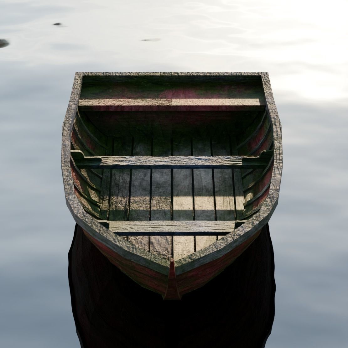Old Boat Low-poly 3D model_4