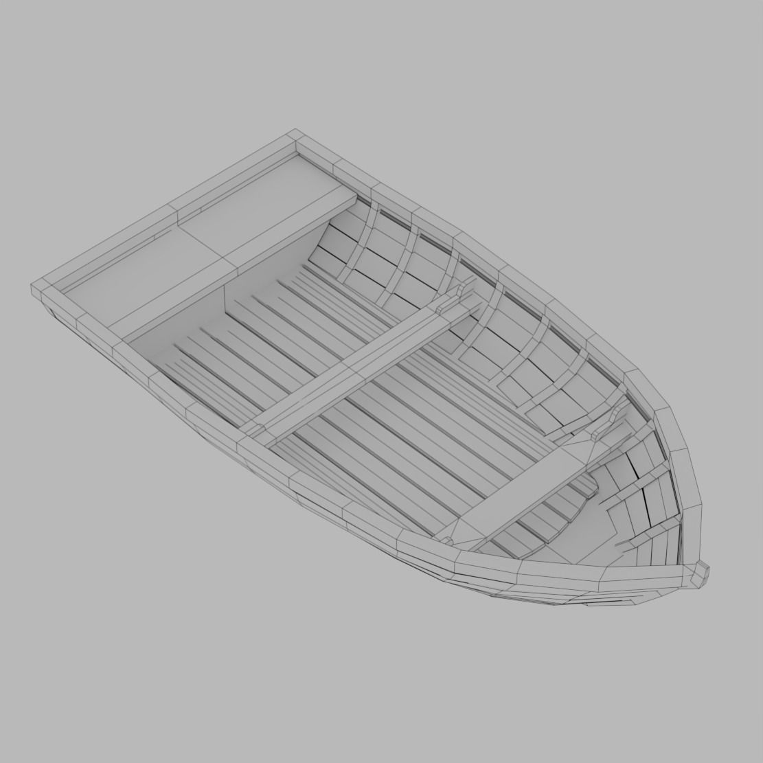 Old Boat Low-poly 3D model_9