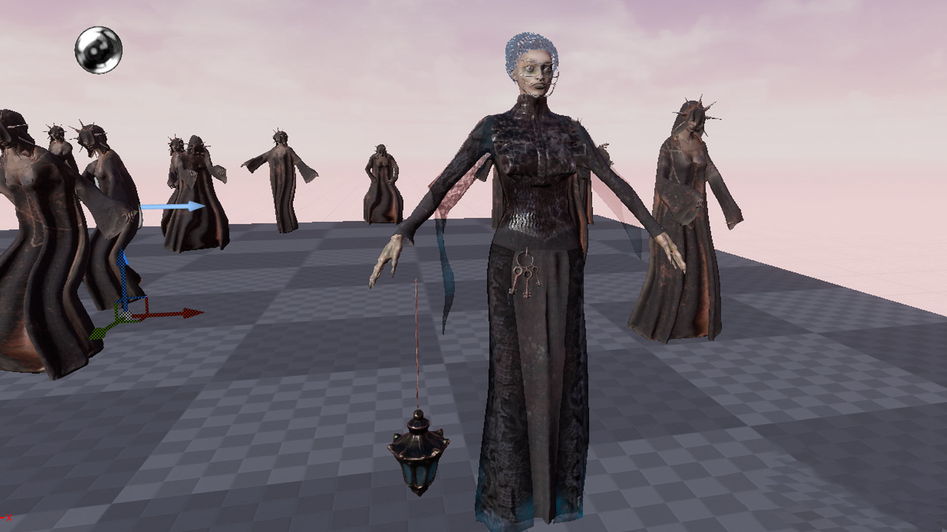 Lady Ghost Low-poly 3D model_9