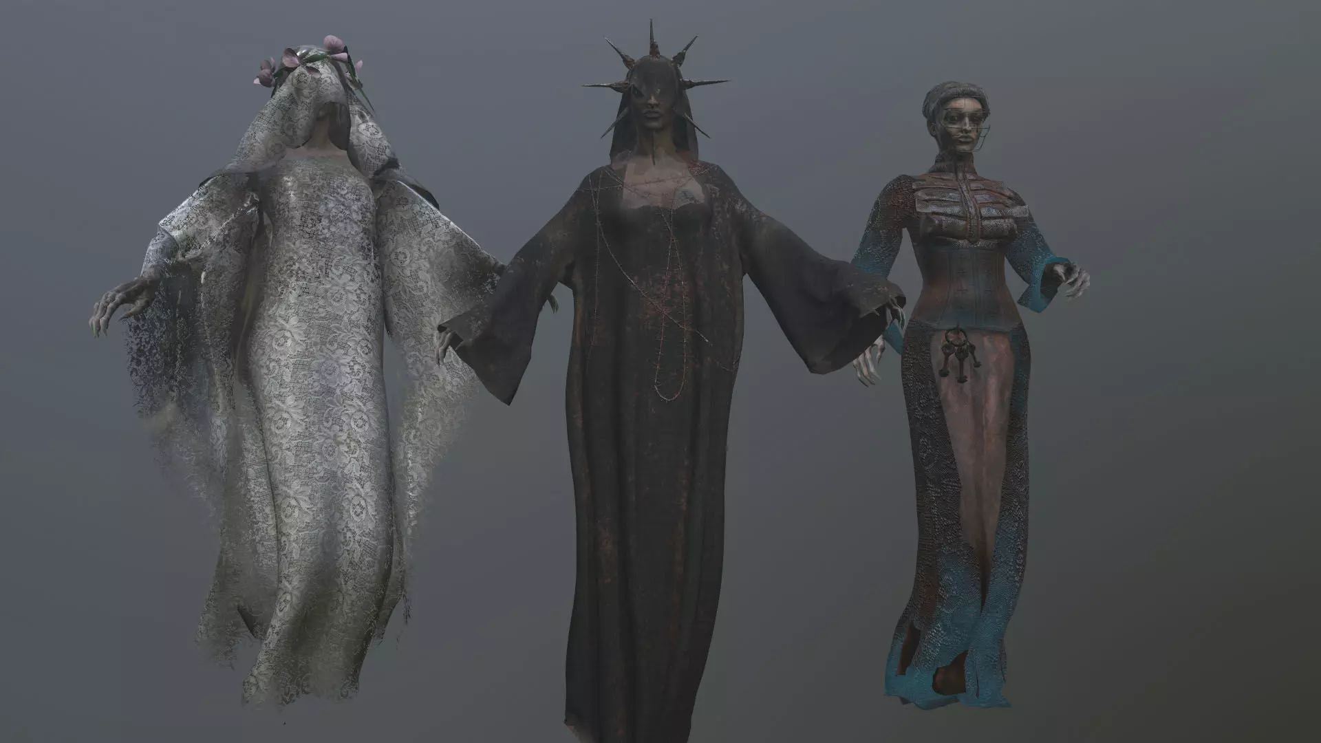 Lady Ghost Low-poly 3D model_0