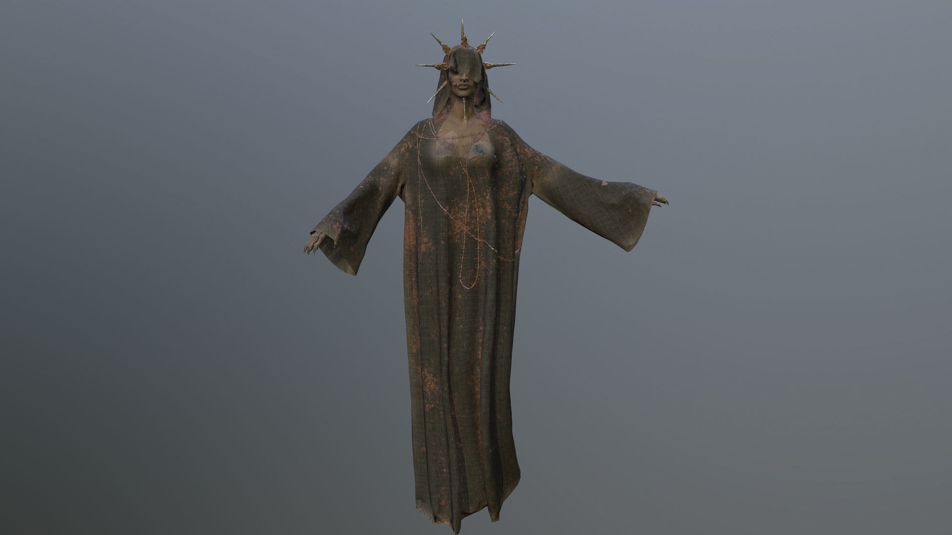 Lady Ghost Low-poly 3D model_10