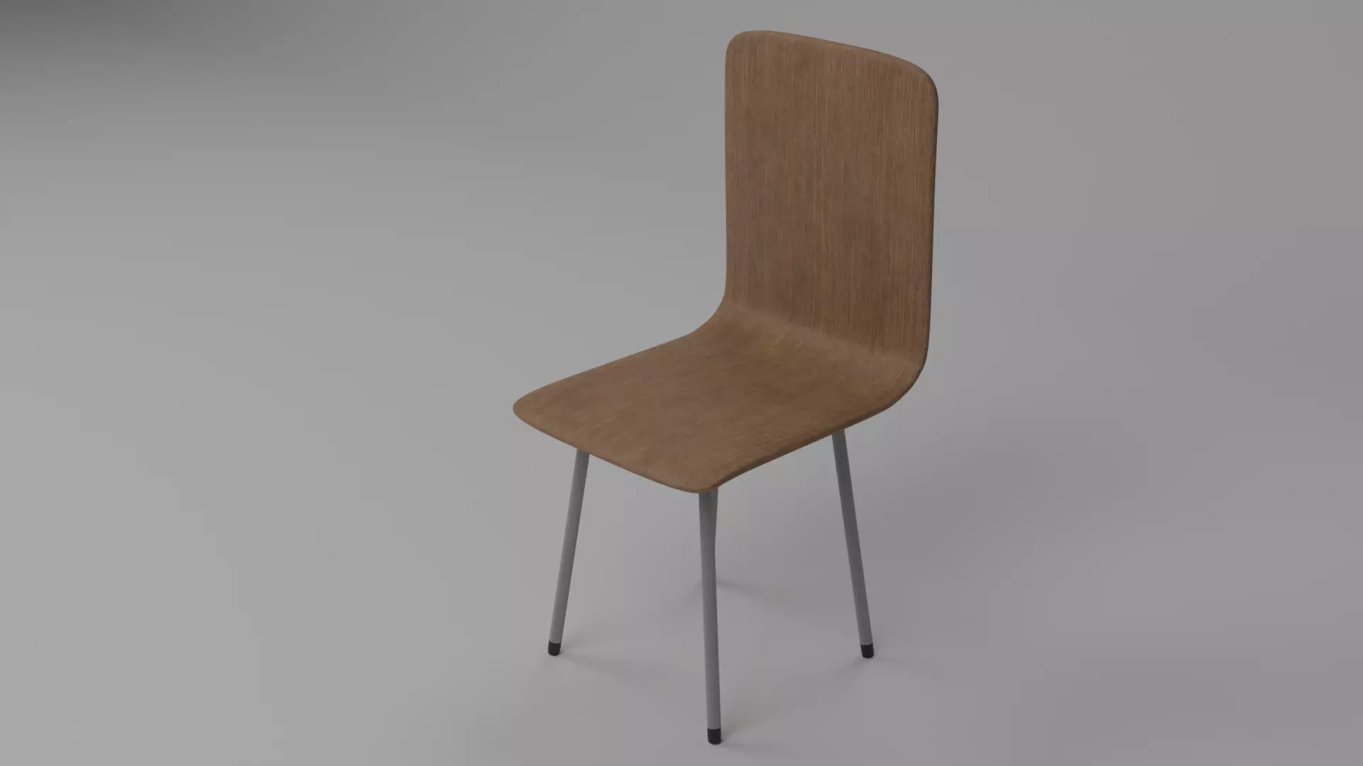 Wood Chair Low-poly 3D model