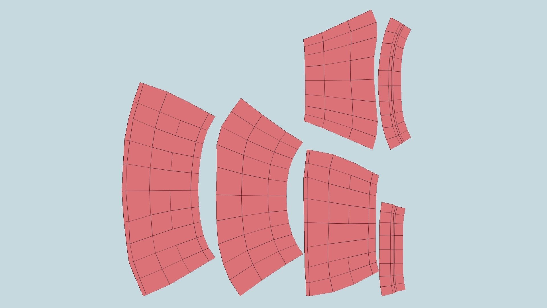 Red Plaid Skirt - Female Character Fashion Design Low-poly 3D model_7