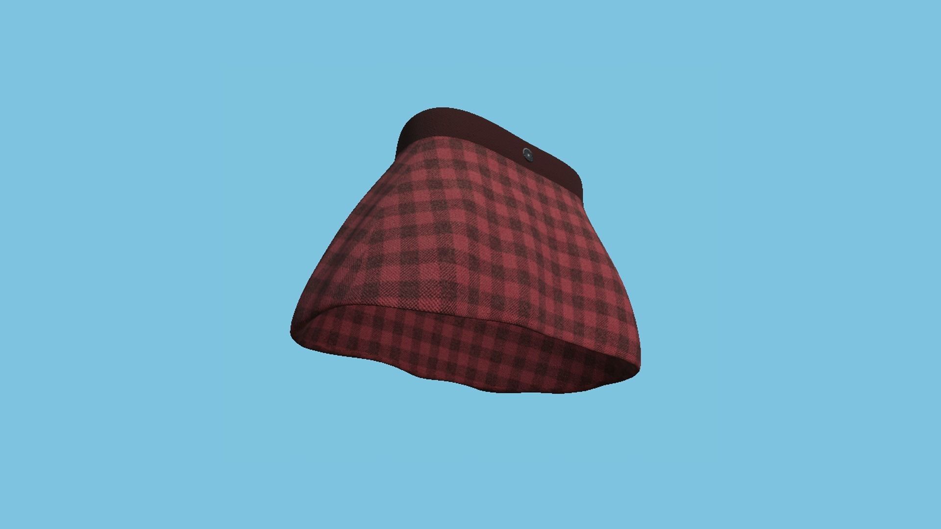 Red Plaid Skirt - Female Character Fashion Design Low-poly 3D model_3