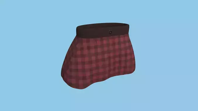 Red Plaid Skirt - Female Character Fashion Design Low-poly 3D model Red Plaid Skirt - Female Character Fashion Design Low-poly 3D model