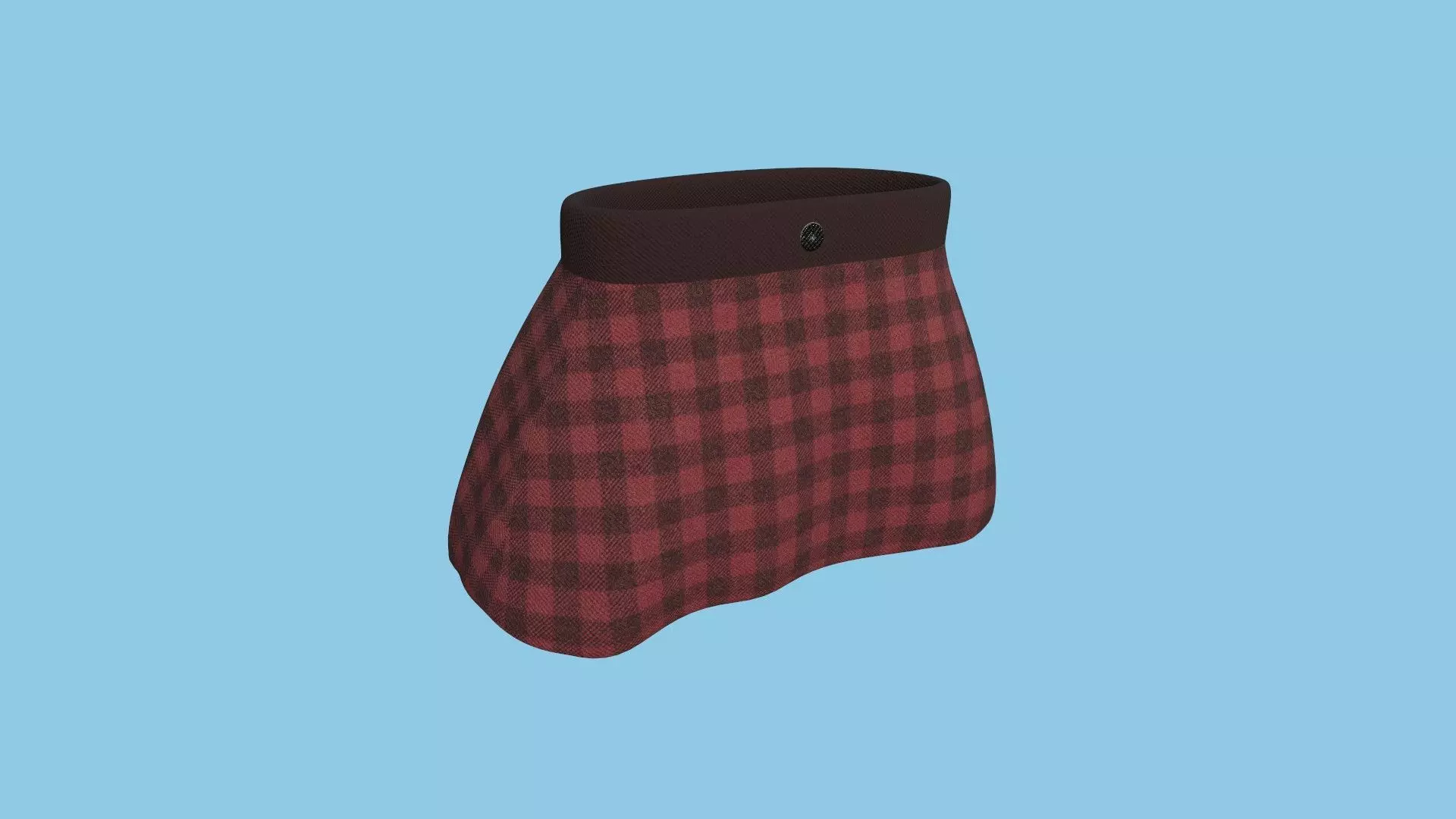 Red Plaid Skirt - Female Character Fashion Design Low-poly 3D model_0