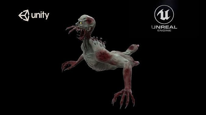 Human mutant 3 Low-poly 3D model