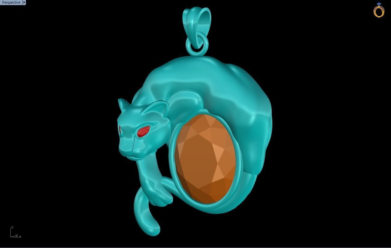 Leopard pendant - Mens Pendants 3D print model_11