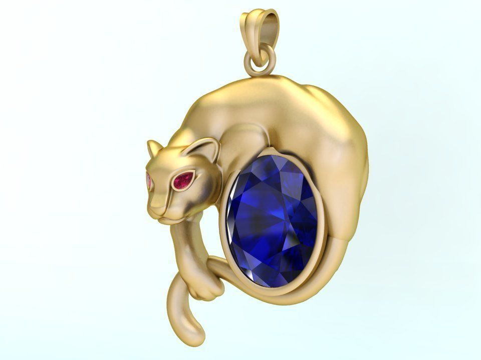 Leopard pendant - Mens Pendants 3D print model_7