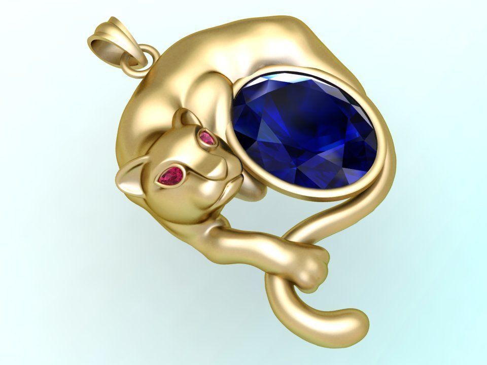 Leopard pendant - Mens Pendants 3D print model_1