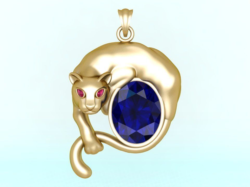 Leopard pendant - Mens Pendants 3D print model_3