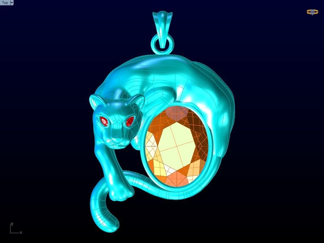 Leopard pendant - Mens Pendants 3D print model_9