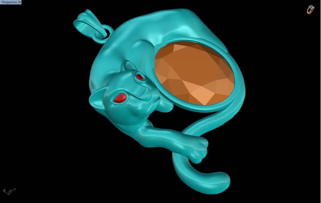 Leopard pendant - Mens Pendants 3D print model_12