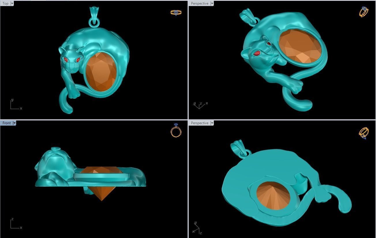 Leopard pendant - Mens Pendants 3D print model_5