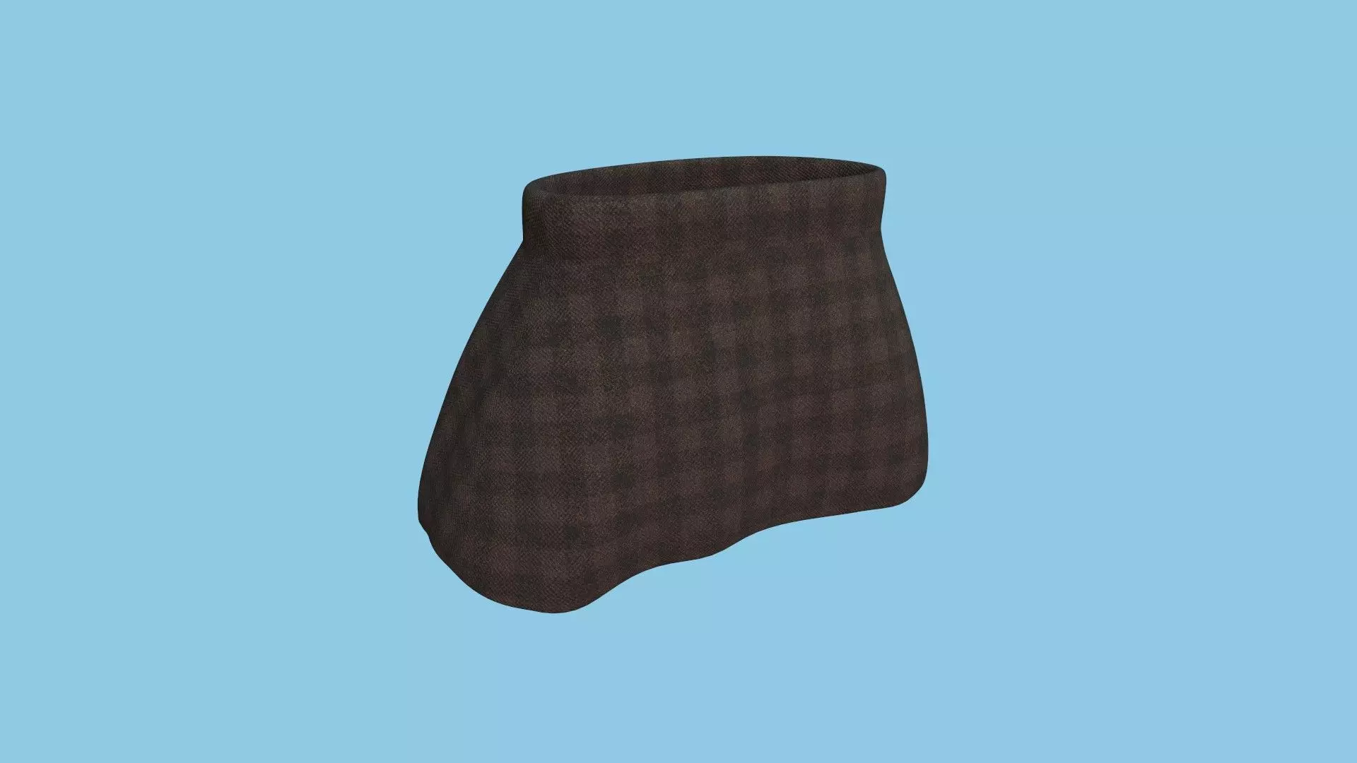 Black Plaid Skirt - Female Character Fashion Design Low-poly 3D model_0