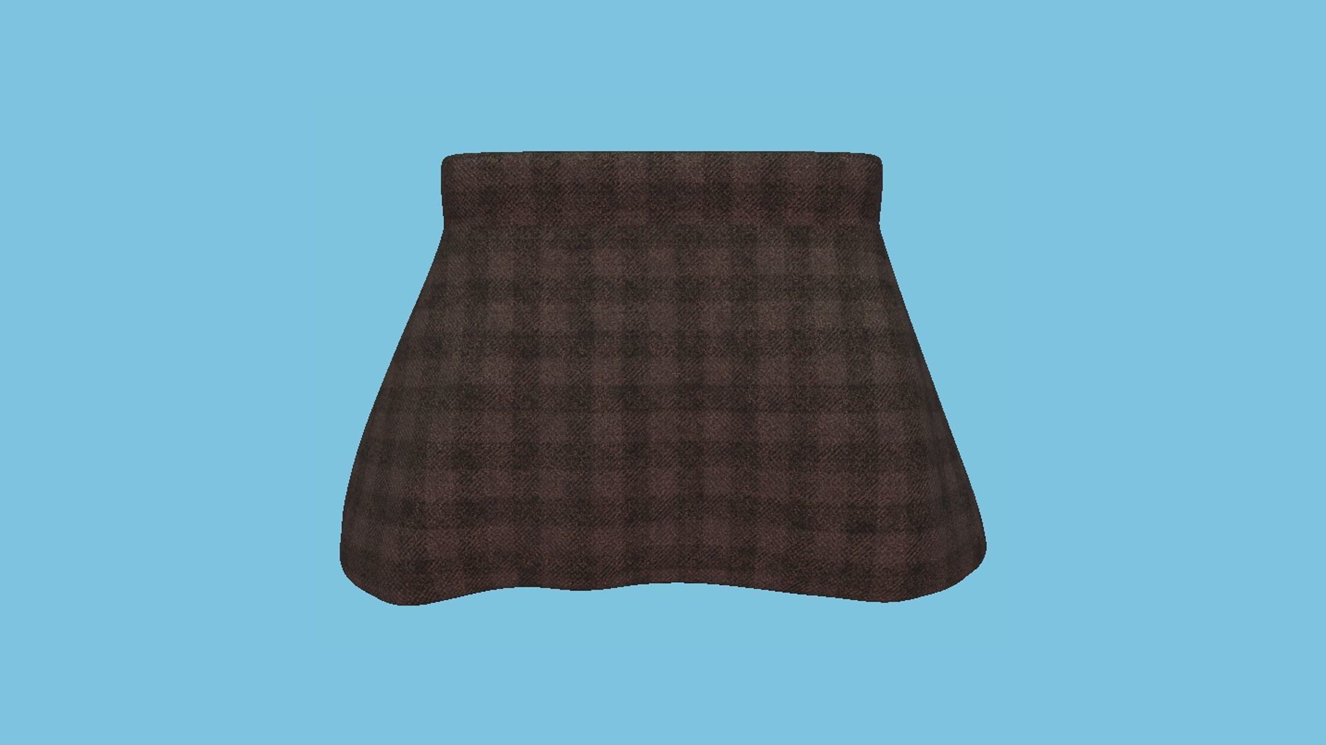 Black Plaid Skirt - Female Character Fashion Design Low-poly 3D model_4