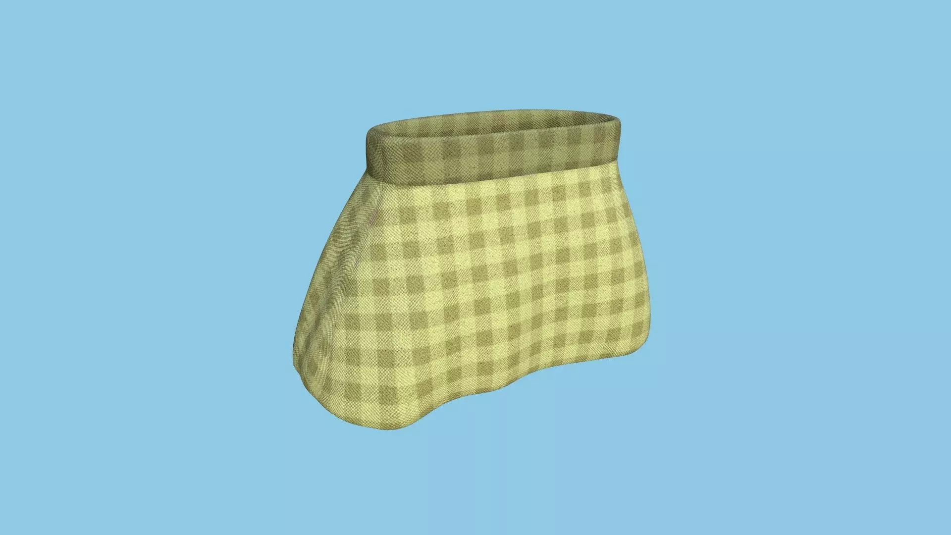 Yellow Plaid Skirt - Female Character Fashion Design Low-poly 3D model_0