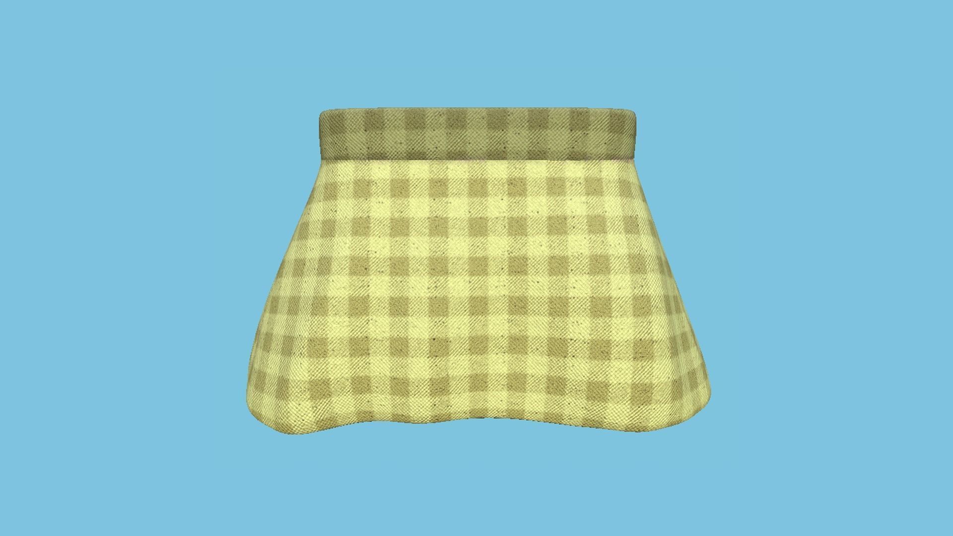 Yellow Plaid Skirt - Female Character Fashion Design Low-poly 3D model_3