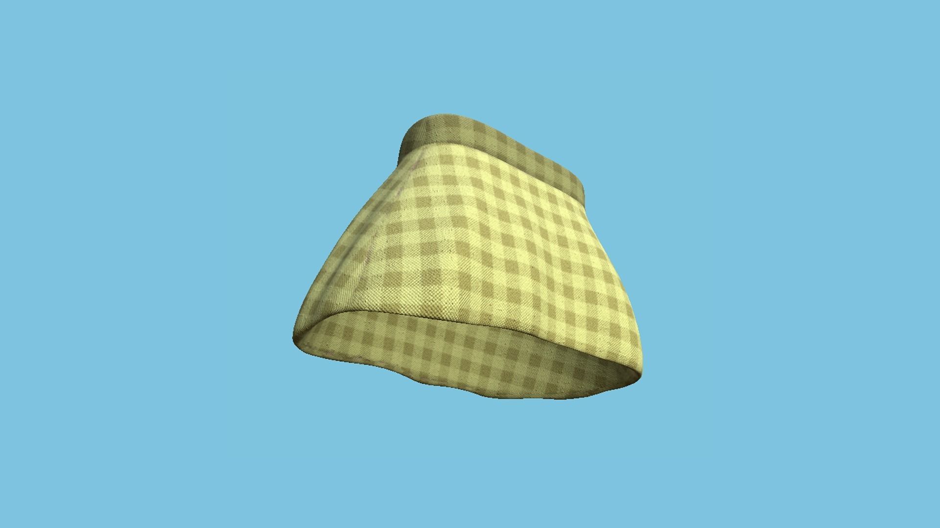 Yellow Plaid Skirt - Female Character Fashion Design Low-poly 3D model_4
