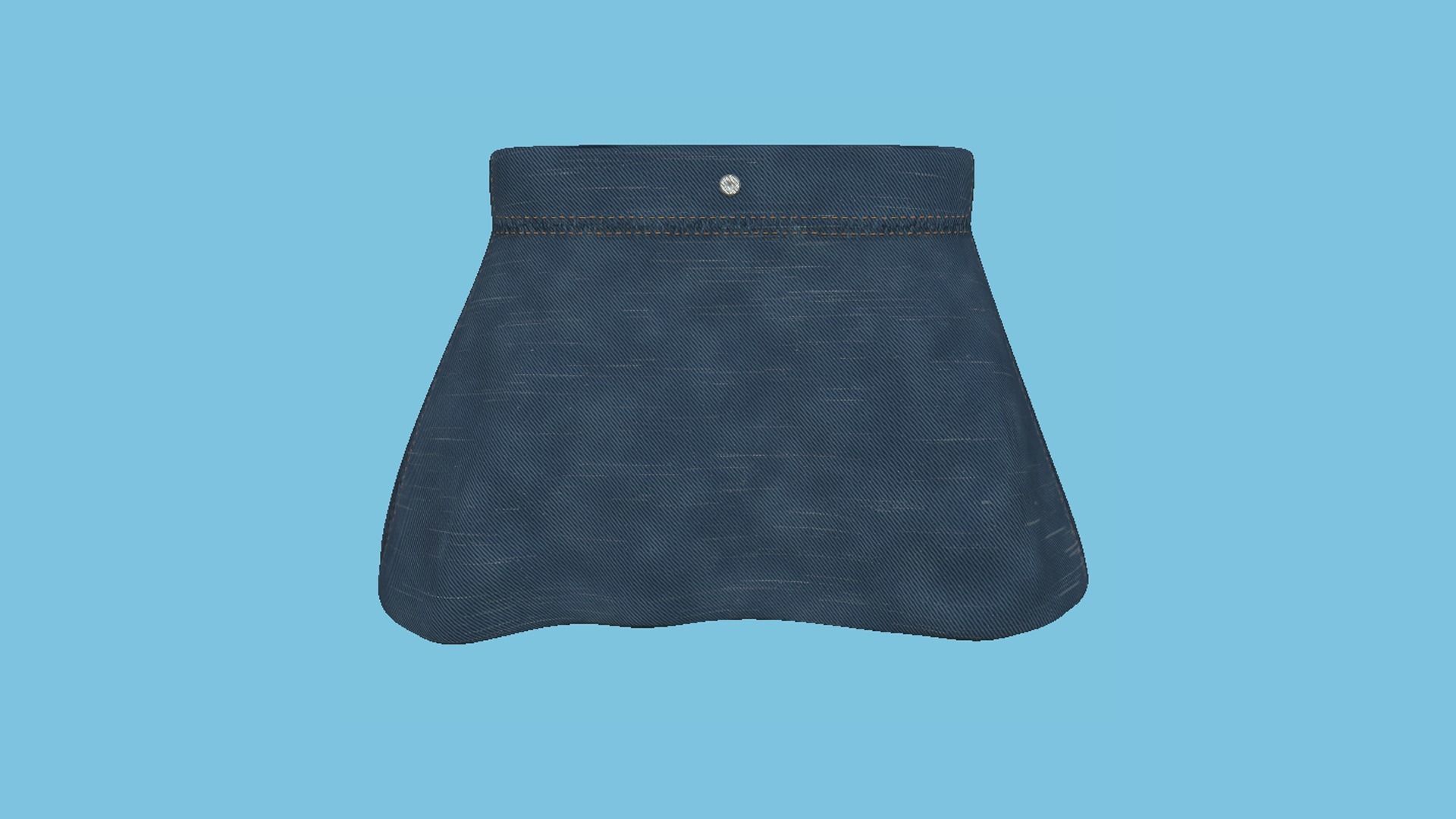 Jeans Female Skirt - Character Fashion Design Low-poly 3D model_3