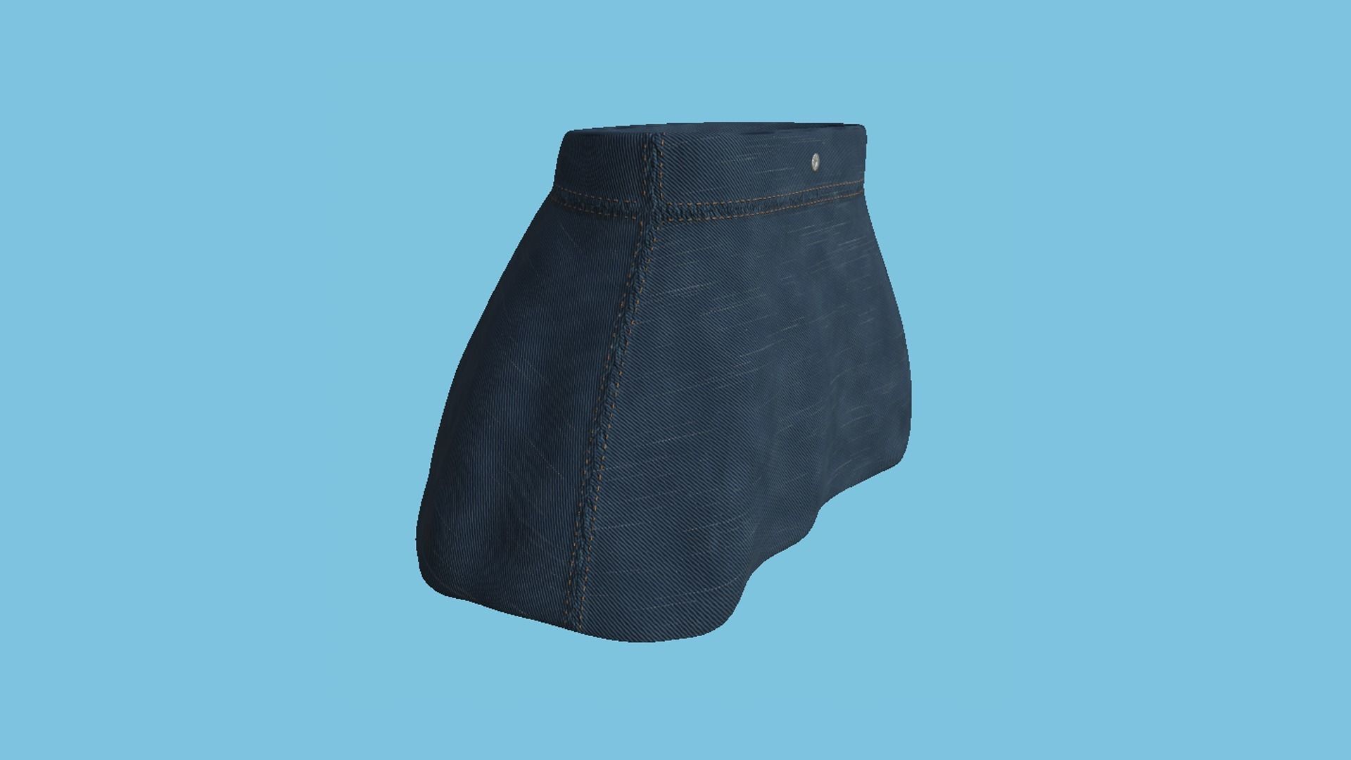 Jeans Female Skirt - Character Fashion Design Low-poly 3D model_2