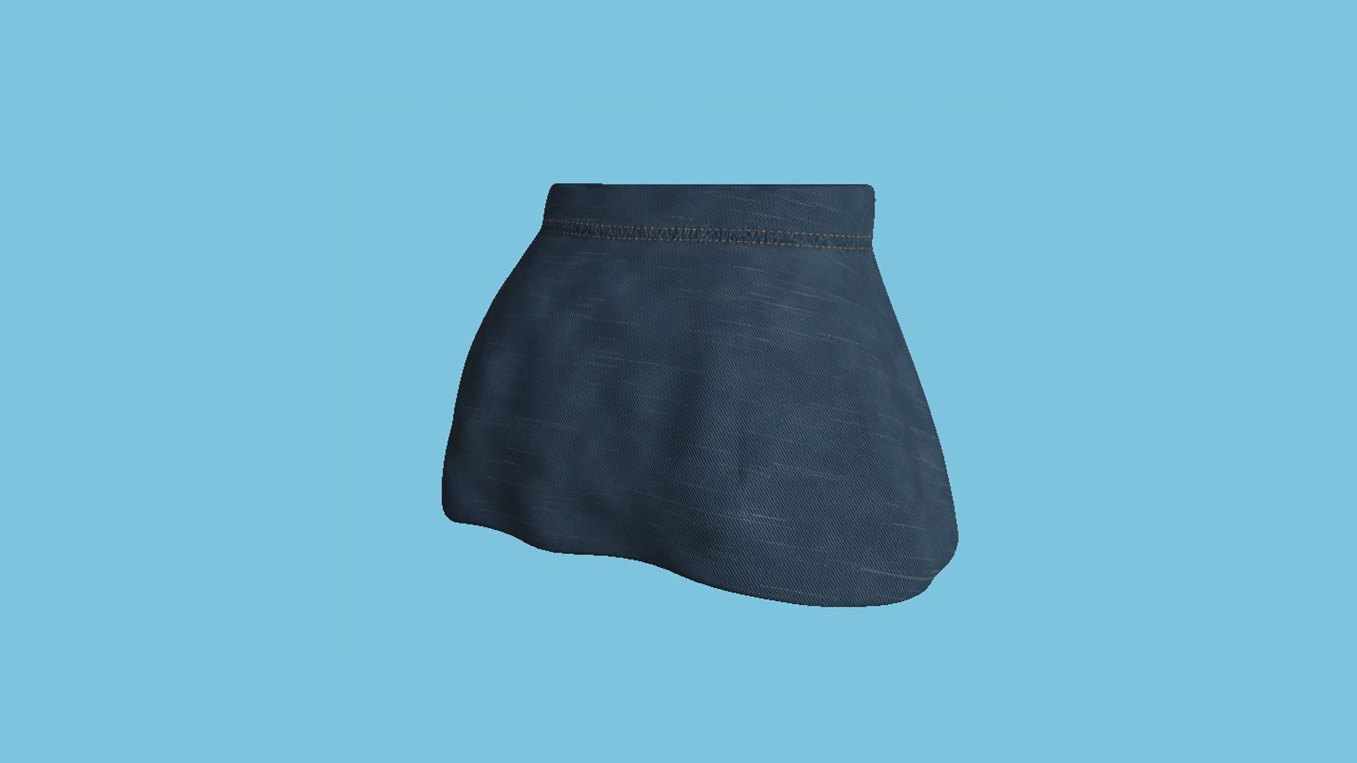 Jeans Female Skirt - Character Fashion Design Low-poly 3D model_4