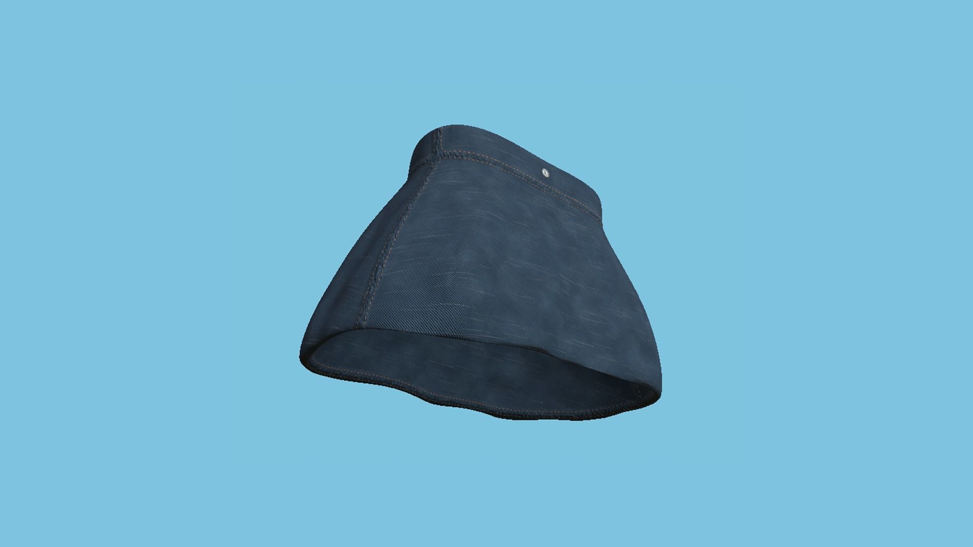Jeans Female Skirt - Character Fashion Design Low-poly 3D model_1