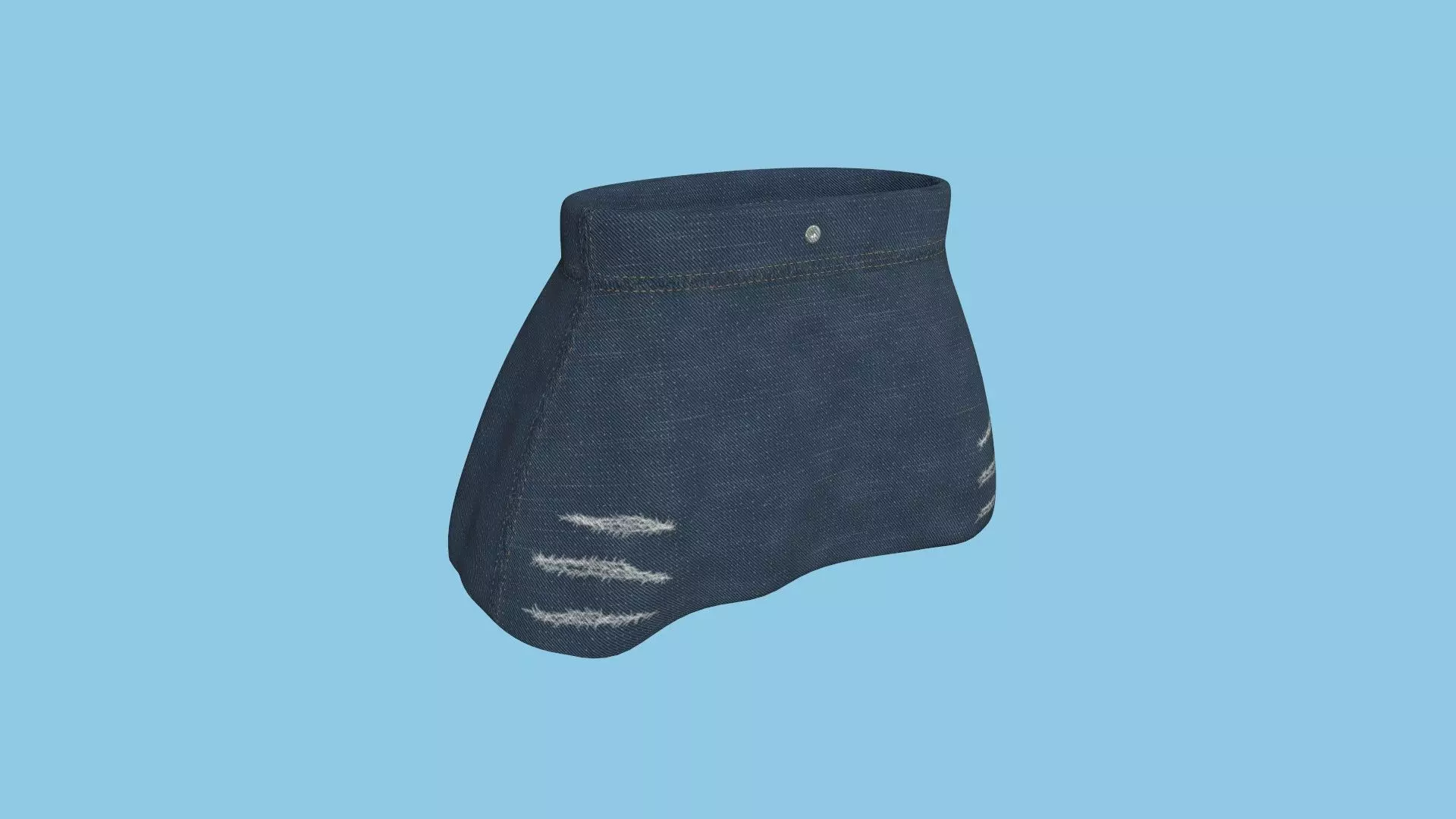 Jeans Modern Skirt - Female Character Fashion Design Low-poly 3D model_0