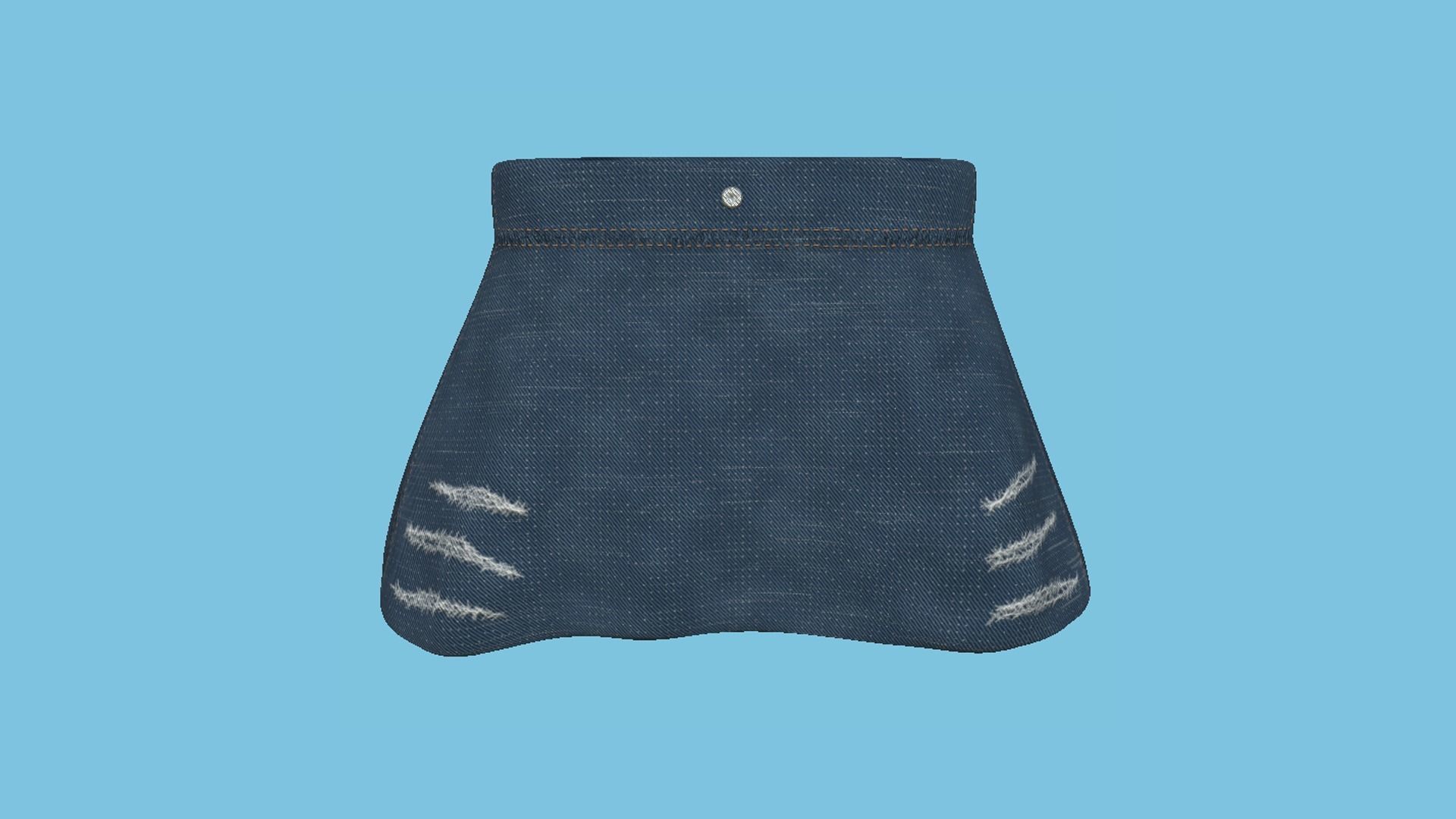 Jeans Modern Skirt - Female Character Fashion Design Low-poly 3D model_1