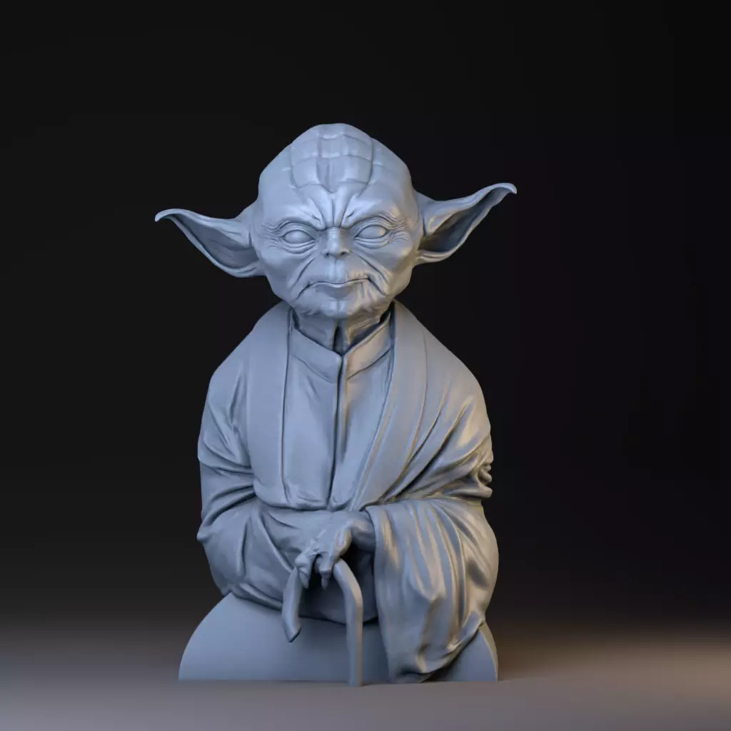 YODA bust STL 3D print model_0