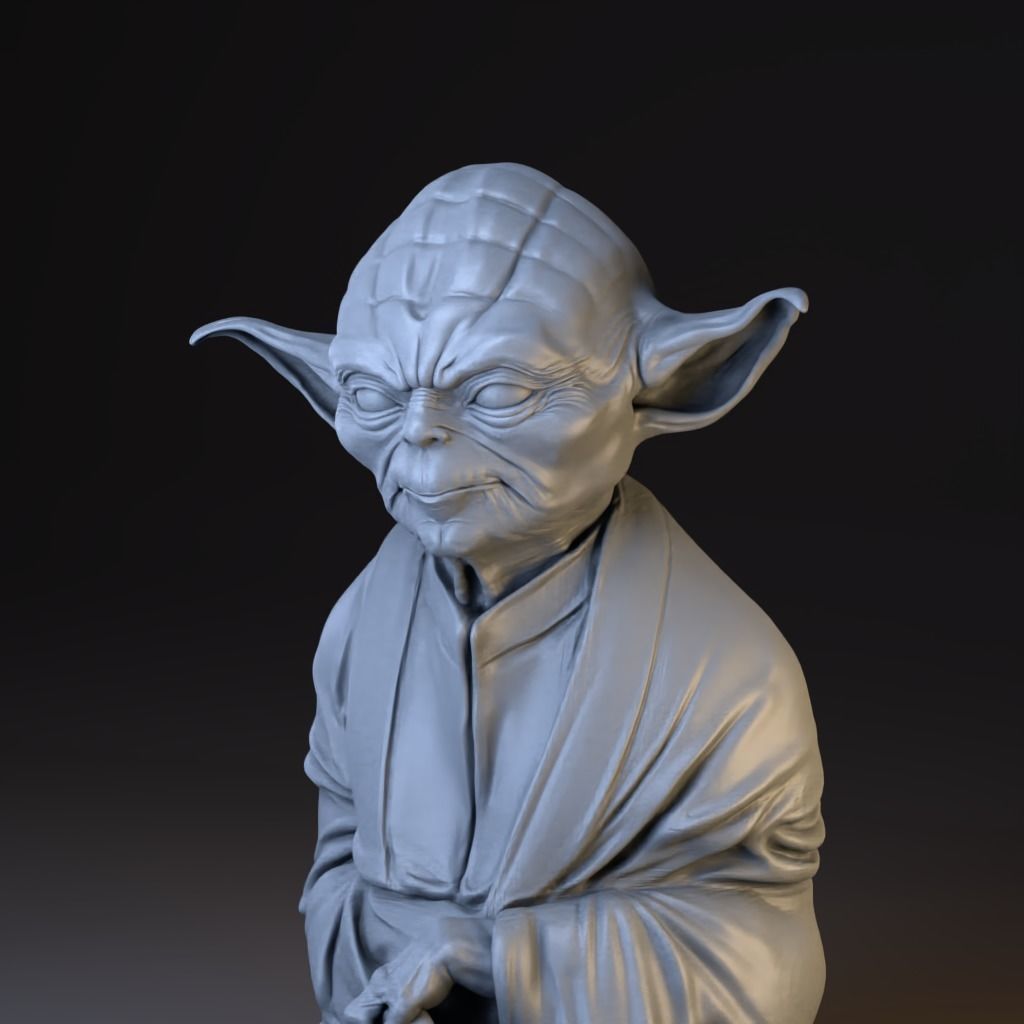 YODA bust STL 3D print model_3