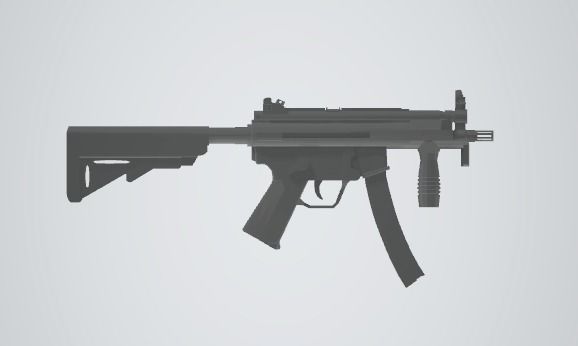 MP5-K gun 3D model_1