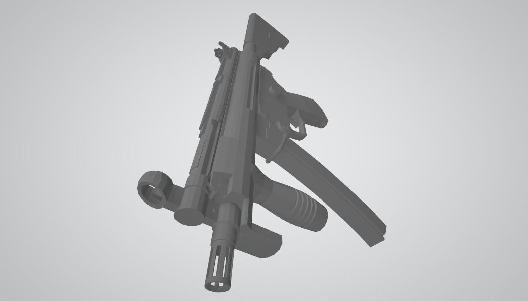 MP5-K gun 3D model_2