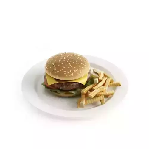 Cheeseburger With Fries