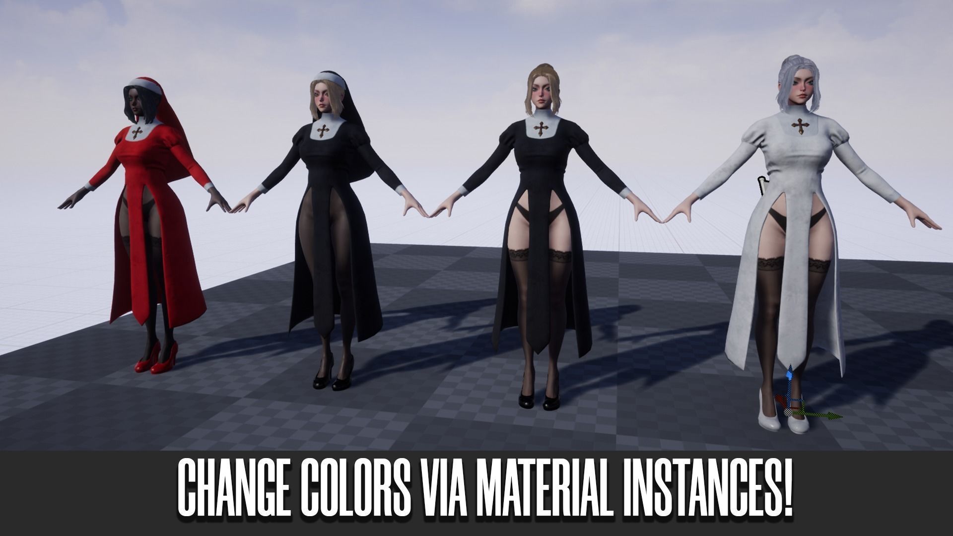 Nun - Game Ready Low-poly 3D model_18