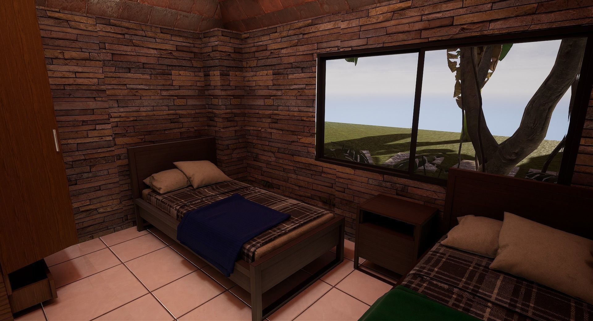 Pool House  Low-poly 3D model_8