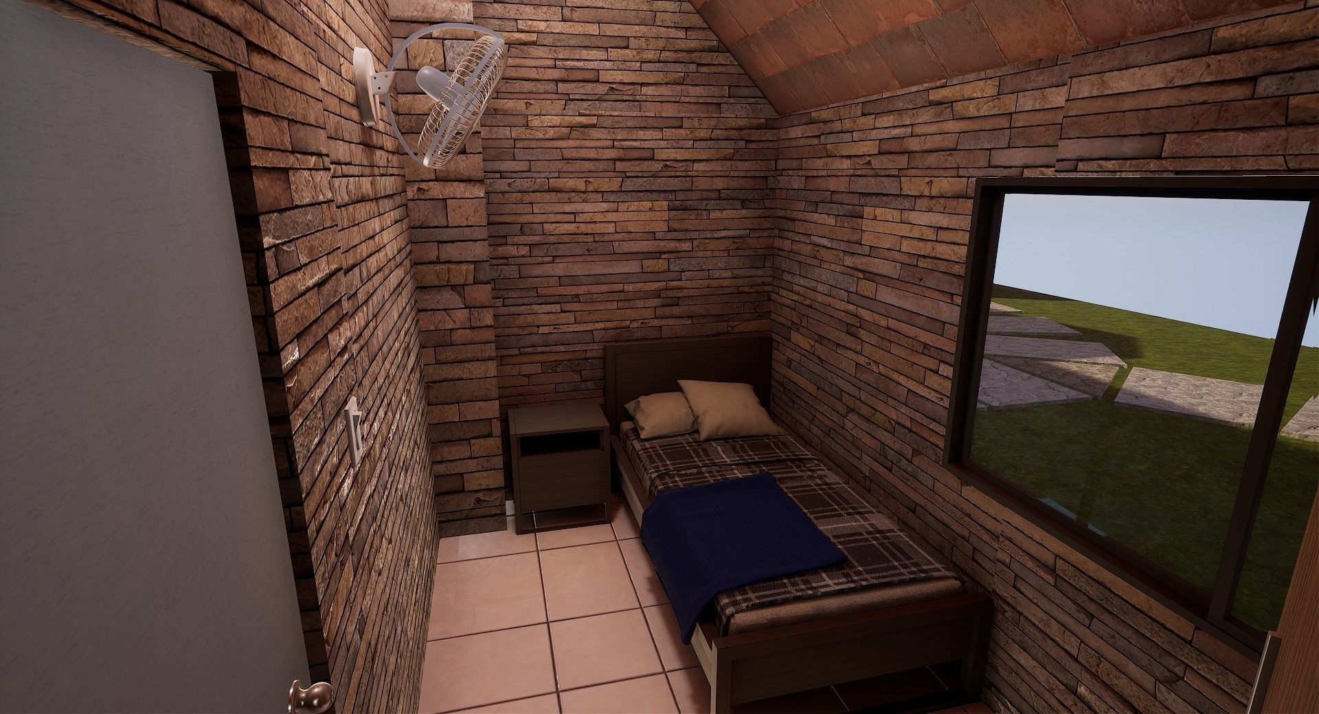 Pool House  Low-poly 3D model_9