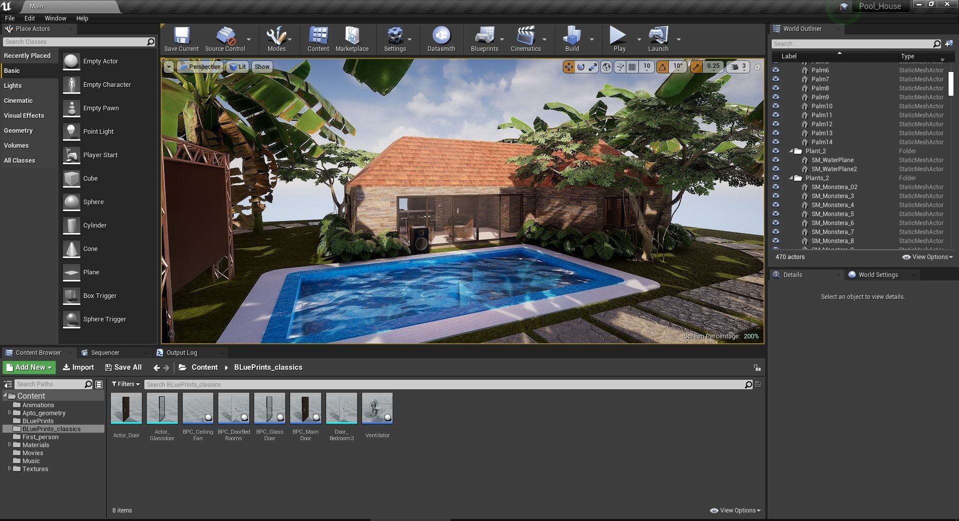 Pool House  Low-poly 3D model_17