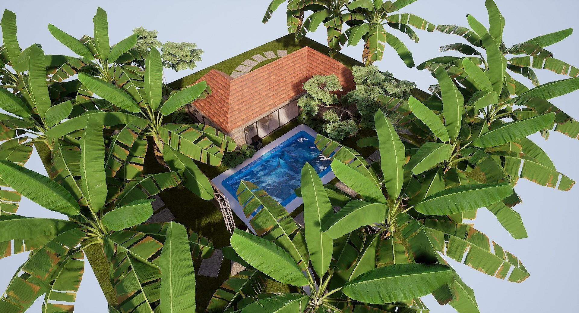 Pool House  Low-poly 3D model_11