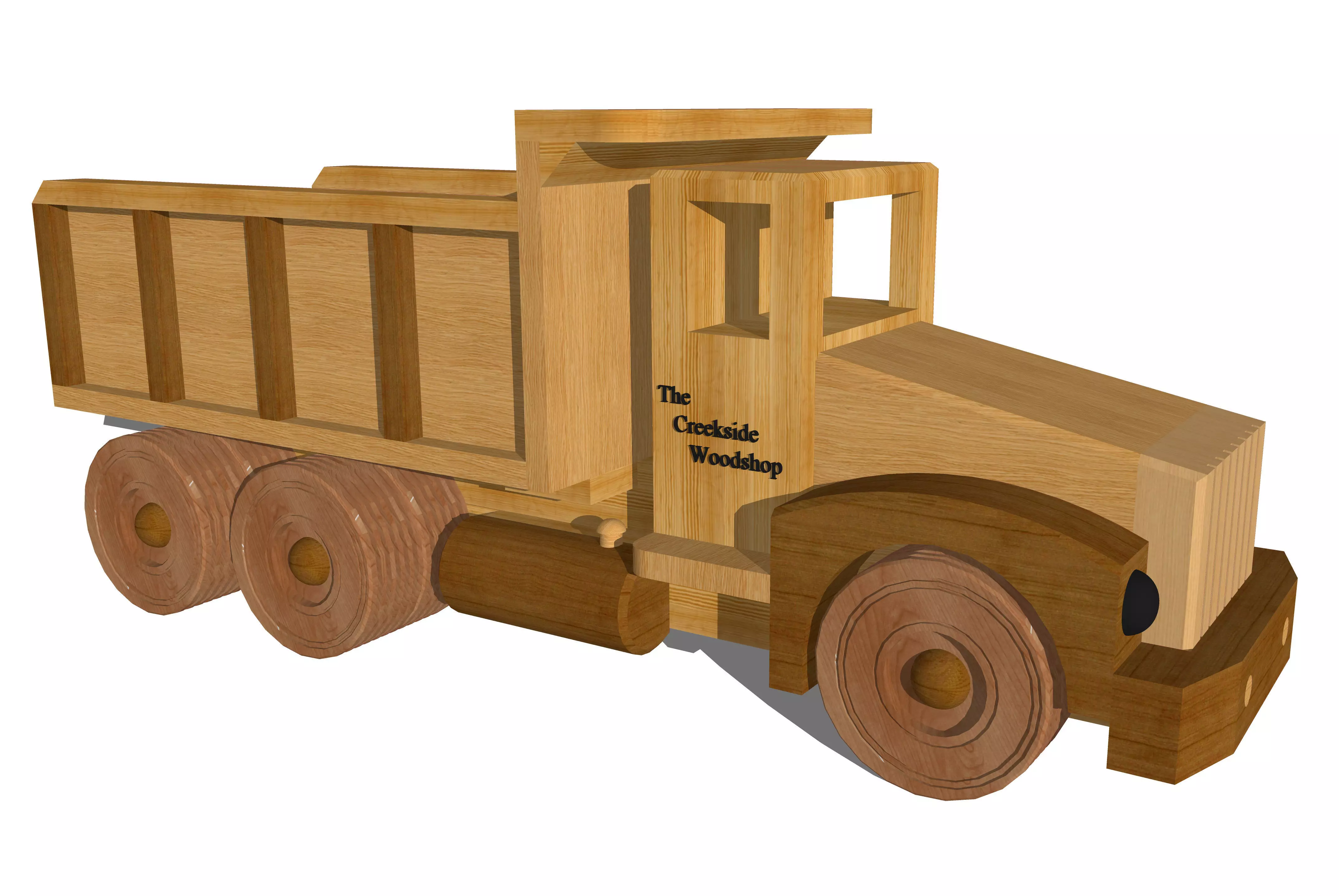 truck wooden toy dump Free 3D model