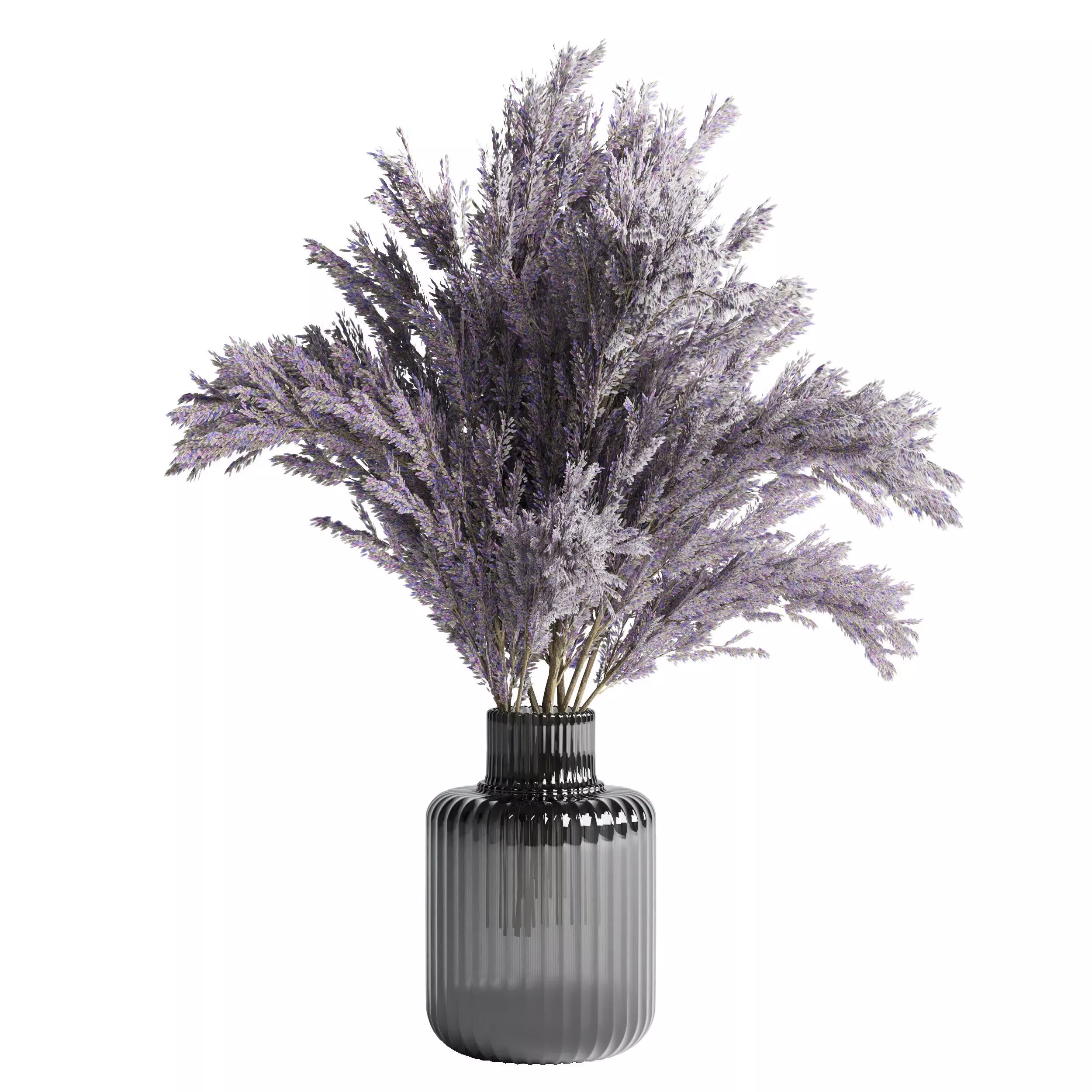 bouquet dry lavender vase glass Low-poly 3D model