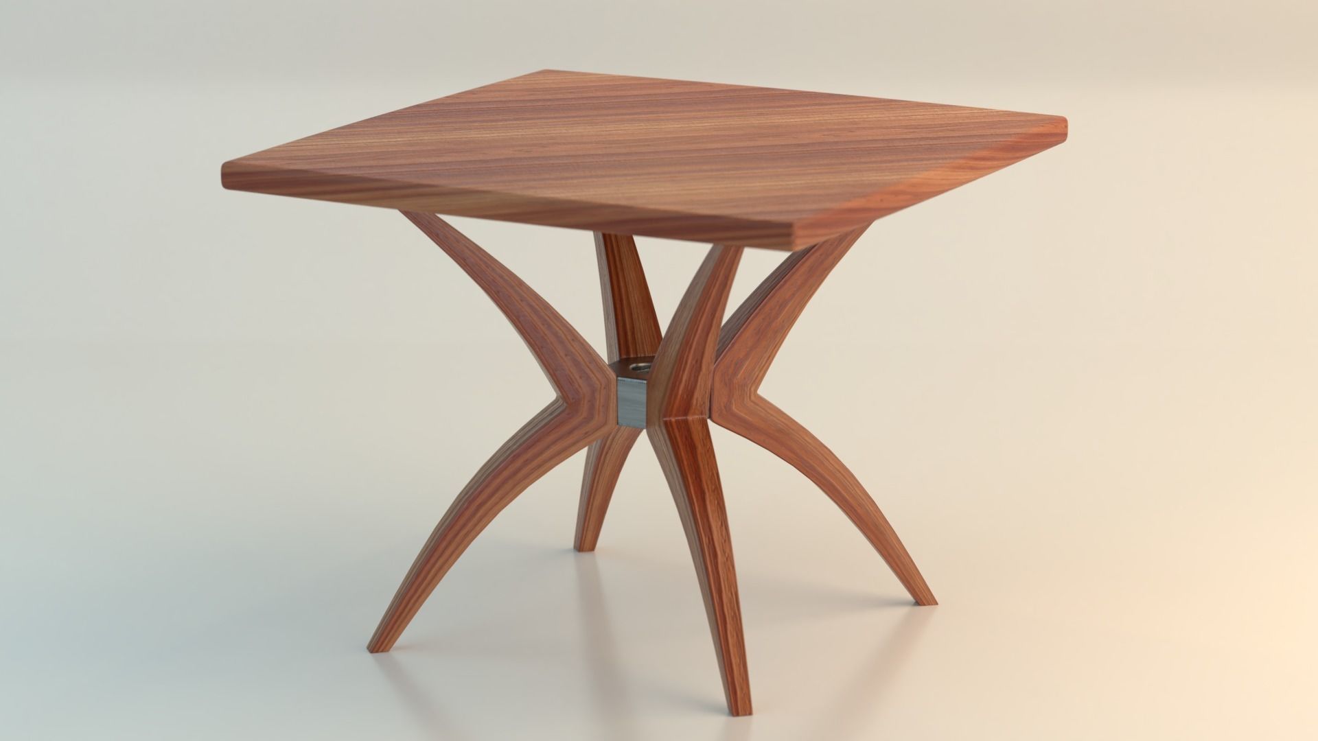 Table 1 side with wooden legs Low-poly 3D model_5