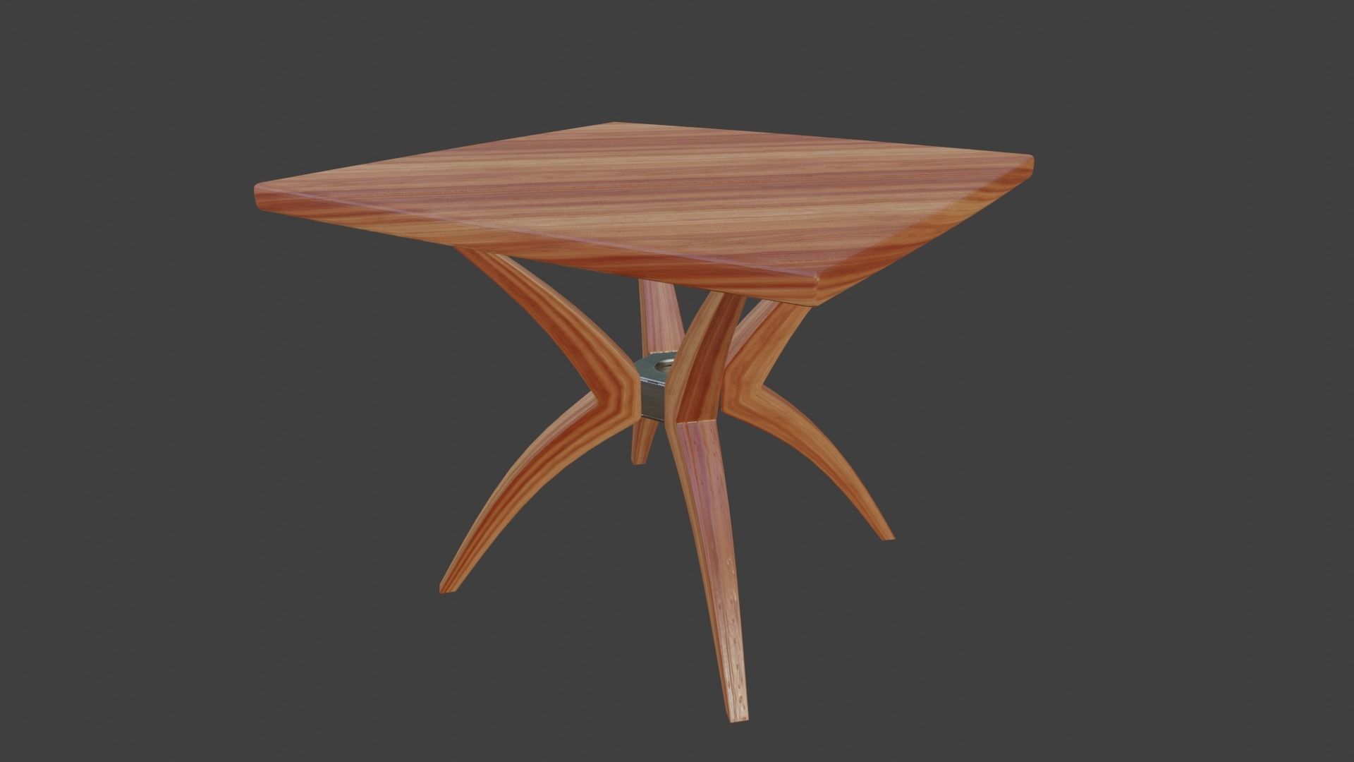 Table 1 side with wooden legs Low-poly 3D model_1
